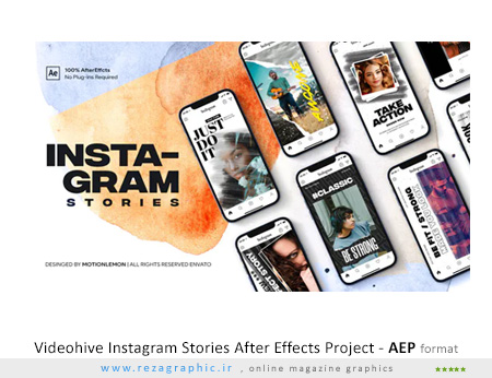 پروژه آماده افترافکت استوری اینستاگرام - Videohive Instagram Stories After Effects Project